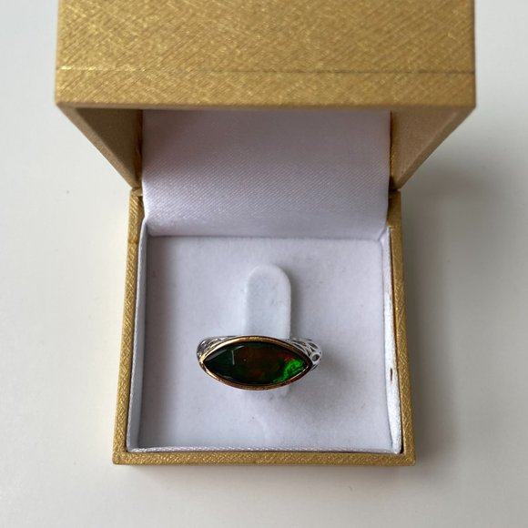 SOLD! Korite Ammolite Sterling Silver Ring - Sz. 8 - Picture 2 of 4